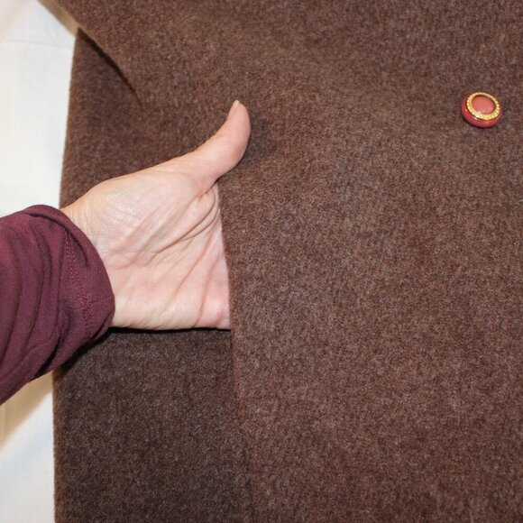 Vintage Garfinkels Womens Wool? Coat Mink Fur Collar Double Breasted NWT Large? - Picture 12 of 16